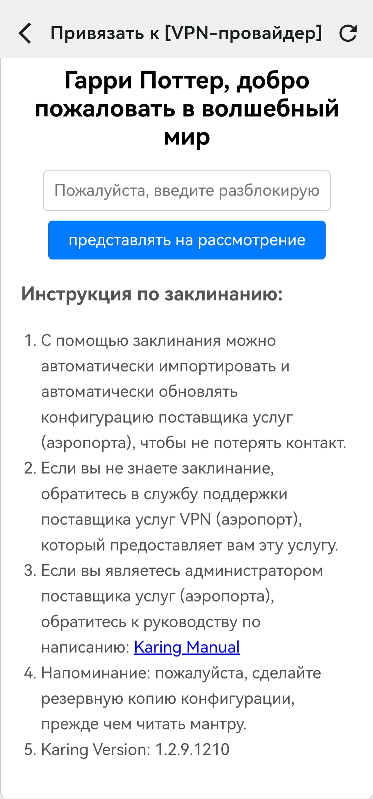 Привязать к VPN-провайдеру